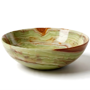 handcrafted onyx bowl – elegant decorative stone bowl for home décor & serving