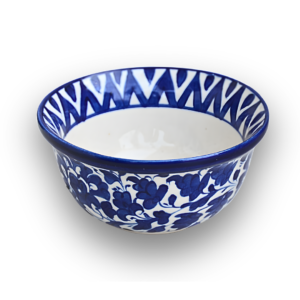 handcrafted blue pottery bowl – traditional ceramic decorative & serving bowl