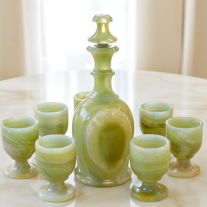 luxury onyx decanter set – handcrafted stone wine & whiskey serving set