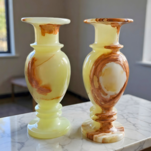handcrafted onyx vase – elegant stone flower vase for home décor