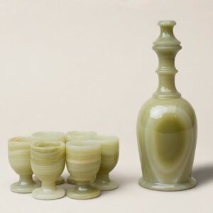 luxury onyx decanter set – handcrafted stone wine & whiskey serving set